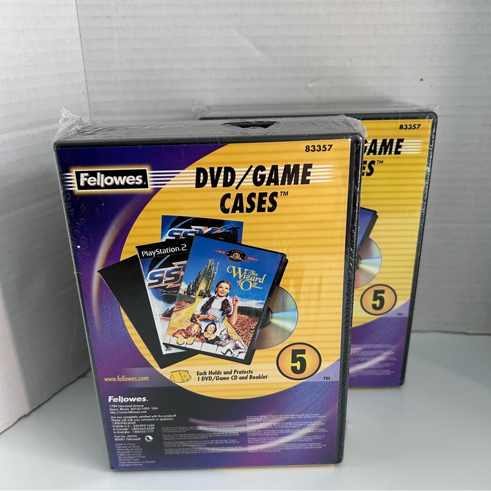 FELLOWES DVD/CD blank cases 2 x 5 PACK
